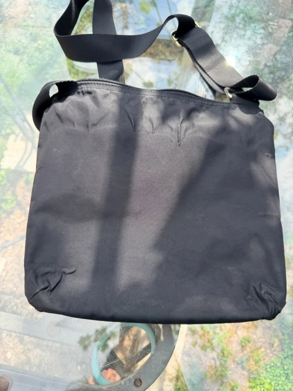 Bric’s Milano Black Nylon Crossbody Bag Leather‎ Trim Lightweight Travel Purse